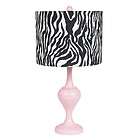Light Table Lamp in Extra Large Pink with Drum Zebra Shade