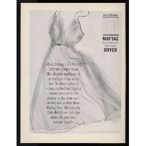   Nylon Nightgown Maytag Electron Dryer Print Ad (8683)