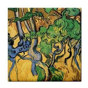  Tree Roots and Trunks By Vincent Van Gogh Tile Trivet 