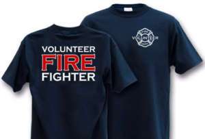 VOLUNTEER FIREFIGHTER 4XL T Shirt Fire Fighter Dept  