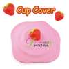 Lovely Silicone Cup Cover Airtight Cap Lid Strawberry  