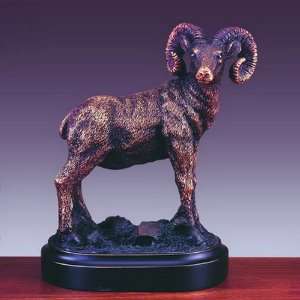  Wild Animal Ram Bronze Plated Resin Statue, 5.5 inches H 