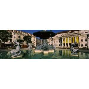 Fountain in Front of an Opera House, Praca Rossio, National Theatre 