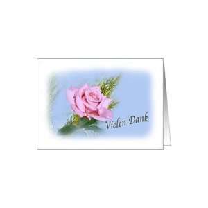  Thank you, Vielen Dank, German, Pink Rose Card Health 
