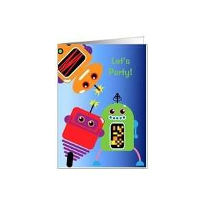  Lets Party Robot Birthday Invitation Card Toys & Games