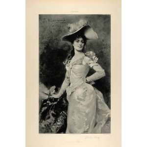  1896 Victorian Lady Garden Party Jules Louis Machard 