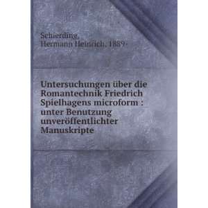   ¶ffentlichter Manuskripte Hermann Heinrich, 1889  Schierding Books