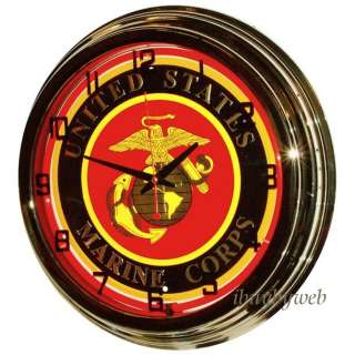 Retro Nostalgic 17 Red USMC United States Marine Corps Neon Sign Wall 