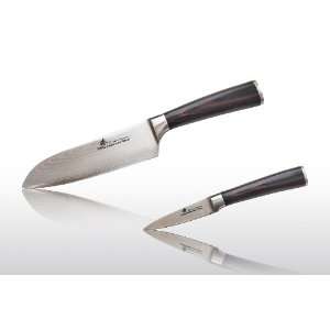  Japanese VG 10 Damasus Santoku Chefs Knife 7 + Fruit Utility Knife 