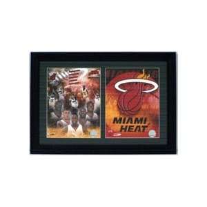  Miami Heat Team Deluxe Framed Dual 8 x 10 Photographs 