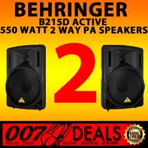 2X EUROLIVE BEHRINGER B215D ACTIVE 2 WAY PRO DJ PA SPEAKERS 15 WOOFER 