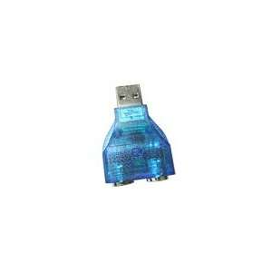   Transparent Blue USB To Dual PS/2 Adaptor for Imac apple Electronics