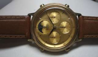 VINTAGE SEIKO MOONPHASE CHRONOGRAPH LEATHER WATCH  