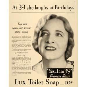  1932 Ad Lux Toilet Soap Frances Starr Birthday Beauty 