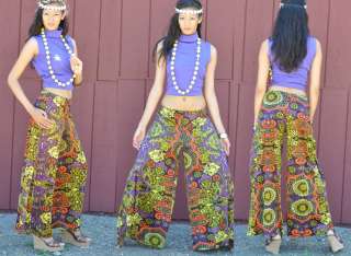 vtg 70s ethnic INDIA hippie dress PALAZZO skirt PANTS  