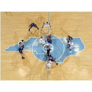  Carolina Tar Heels (UNC) 24 x 18 Basketball Opening Tip vs. Duke 