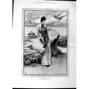   1890 Herbert Gandy Fine Art Beautiful Woman Birds Book