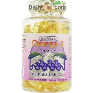 MAX High Potency Fish Oil, EPA, DHA, Vitamin E, 1000mg, 100 Softgels 