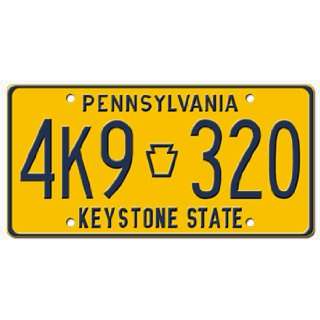 1977 PENNSYLVANIA STATE PLATE  EMBOSSED WITH YOUR CUSTOM NUMBER 