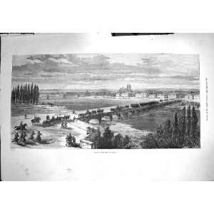   1871 View City Tours France River Bridge Soldiers War