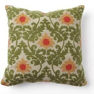  Verdure Embroidered Green Throw Pillow   Set of 2