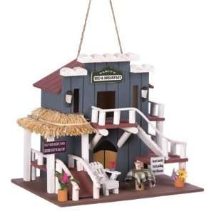  Thatched Roof Bed And Breakfast Garden Decor Birdhouse 