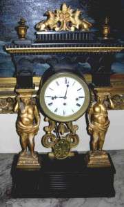 Viennese Ebonized & Gilt Architectural Mantle Clock  