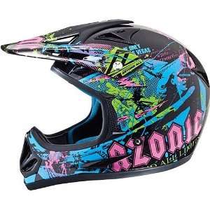 Azonic Kamikaze Roller Girl Mens Bike Racing BMX Helmet   Black/Neon 