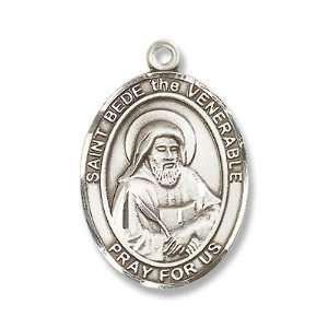  Sterling Silver St. Bede the Venerable Medal Pendant with 