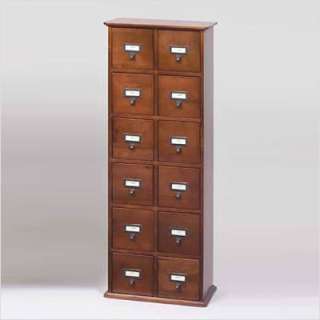 Leslie Dame Library Style12 Drawer CD Cabinet  Walnut CD 228WAL 