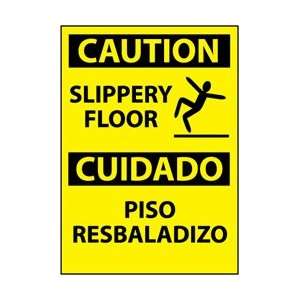 ESC366AB   Caution, Slippery Floor Bilingual, Graphic, 14 X 10, .040 