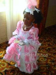 Pink Girl Vintage Victorian Princess Dress SZ 2 3T VDP1  