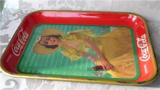 all original 1938 drink coca cola girl in yellow dress tray american 