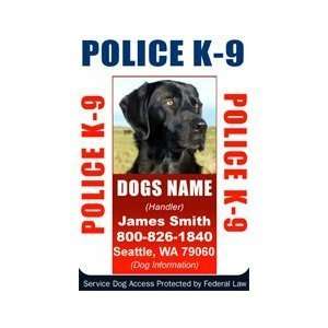 POLICE K9 ID Badge   1 Dogs Custom ID Badge   Design#5  Vertical