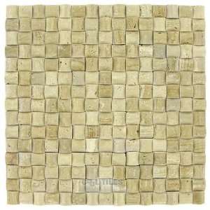  3/4 x 3/4 pillowed tile in light travertine 12 x 12 