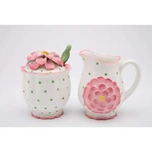  Spring   Pink Camellia   Sugar & Creamer