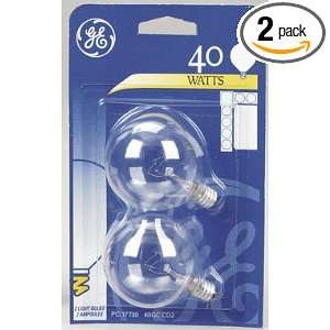   Candelabra G16.5 Globe Bulbs, Crystal Clear, 2 Pack