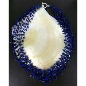  MULTI STRAND KNOTTED LAPIS NECKLACE~ 