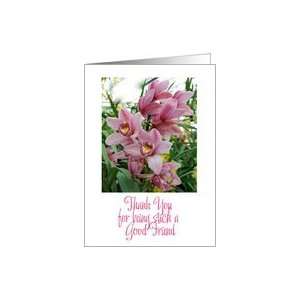  pink orchids thank you good friend Card Health & Personal 