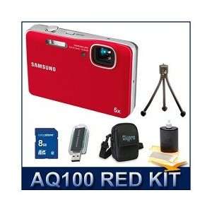  Samsung AQ100 12 MP Digital Camera(Red), Waterproof to 10 