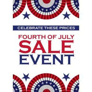  Fourth of July Sale Event Red White Blue Sign Office 