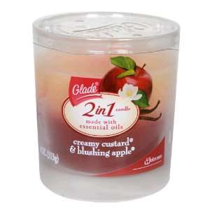 Johnson Wax 15737 Glade 2 in 1 Candle, Creamy Custard & Blushing Apple 