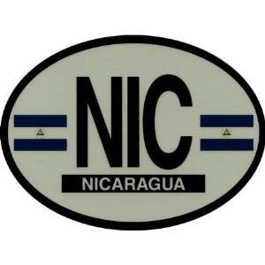  Nicaragua Reflective Oval Decal Automotive