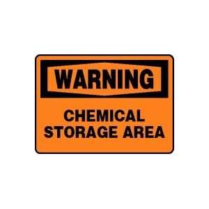  WARNING CHEMICAL STORAGE AREA Sign   10 x 14 Adhesive 