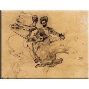 Illustration for Goethes Faust 30x24 Streched Canvas Art by Delacroix 