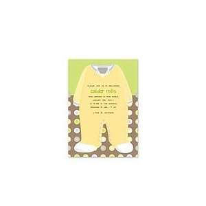  Yellow Bodysuit Announcement Baby Shower Invitations Baby