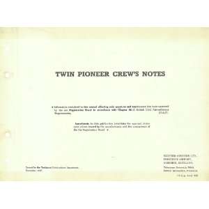   Twin Pioneer Aircraft Crew Notes Manual Scottish Aviation Books