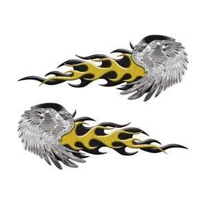  Eagle Wing Flame Graphics in Yellow   9.5 h x 24 w 