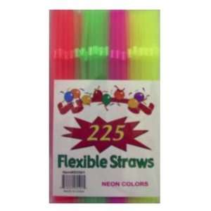    225 Count Boxed Neon Flex Straws Case Pack 48 