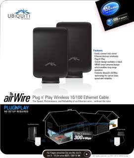UBIQUITI AirWire   Plug n’ Play Wireless Ethernet Cable  